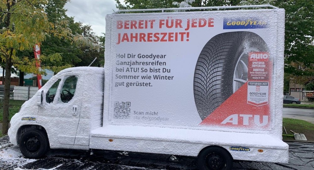 Schneeauto Kunstschnee Goodyear ATU