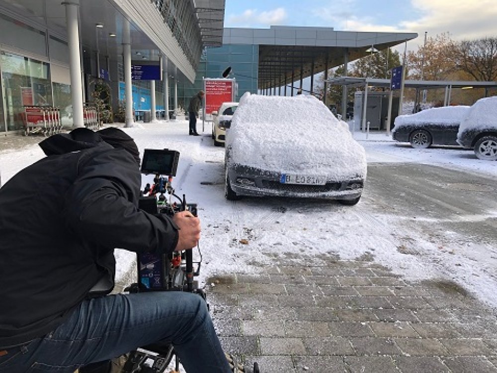 Television film with artificial snow 